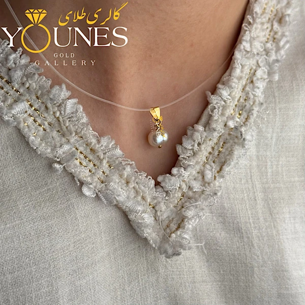 آویز طلا مروارید اصل باروک